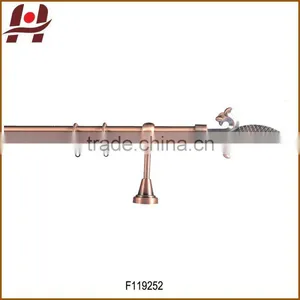 F119252-metal Iron Aluminium Stainless Steel Brass Plated Plain Twisted Extensible Telescopic Window Curtain Poles Rods Pipes thumbnail-1