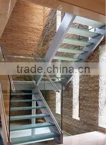 Indoor Glass Precast Staircase , Steel Straight Stairs ---YUDI thumbnail-1