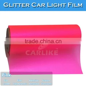CARLIKE Glitter Pink Headlight Self Adhesive Vinyl Film For Car thumbnail-1