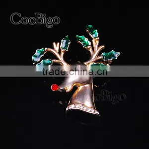 Fashion Jewelry Charming Deer Head Rhinestone Pin Brooch Wedding Invitation Christmas Party Gift Apparel Accessories thumbnail-4