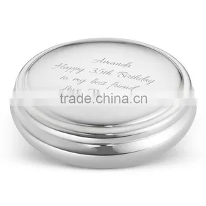 Metal Jewelry Boxes Material Jewelry Round Keepsake Box thumbnail-1
