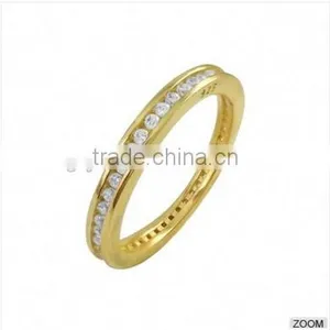 Gold Plated 925 Sterling Silver Light cz Silver Ring thumbnail-1