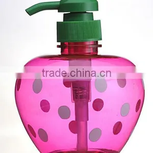 500ml Strawberry Shaped Dot Body Lotion Spray Bottle Shampoo Plastic Empty Container thumbnail-1
