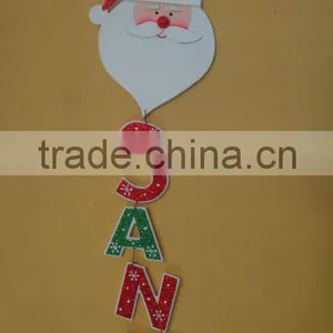 X'mas Santa Decoration Hanging Wooden Board, OEM for PEACE BELIEVE MERRY CHRISTMAS thumbnail-1