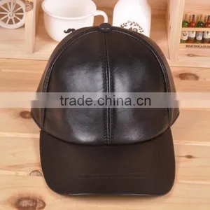 China Supplier pu Leather 6 Panels Hat Cap Baseball Cap Custom Hats Leather Cap for Men Supplier's Choice thumbnail-1