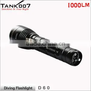 High Power Dive Flashlight 1000Lumen Underwater 200m TANK007 D60 thumbnail-1