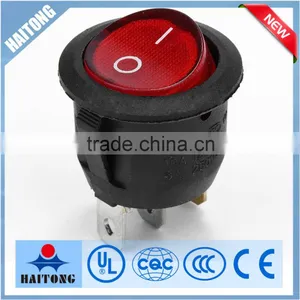2 Way 3pin Round Waterproof Round Rocker Switch T85 With Red Lamp thumbnail-1