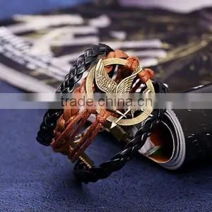 New Hot Jewelry Lots Style Leather Cute Charm Bracelet Cuff Bangle Wrap thumbnail-4