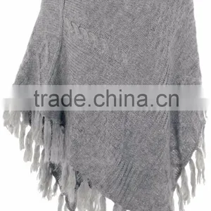 Women Knitted Trendy Winter Ponchos Turkish Knitwear Supplier in Turkey Ladies Sweater Pullover Blouse Cardigan Made in Turkey thumbnail-5