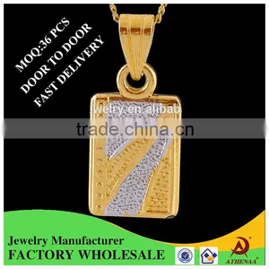 ATHENAA Gold Plated Copper Square Shape Essential Oil Pendant China Importer Jewelry thumbnail-1