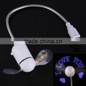 Smart Mini USB Bluetooth LED Message Fan Flexible Gooseneck Programmable For PC Notebook Soft PVC Fan Blade Plug and Play thumbnail-4