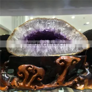 Natural Agate Crescent Geode Cornucopia Crystals Ornaments thumbnail-3