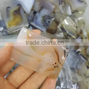 Rectangle-shaped Polished Agate Stone Slab Pendants thumbnail-2