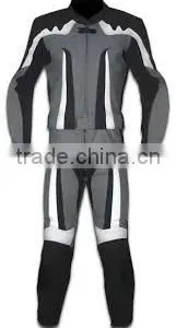 2PC Motorcycle Biker Original Drum Dyed Cowhide Race Suit CE Armor thumbnail-1