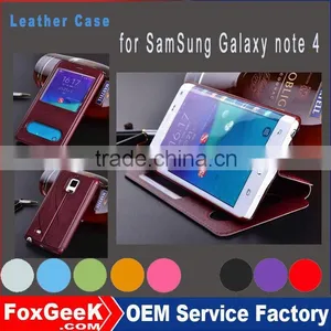 Wholesale Luxury Phone Case for Samsung Galaxy Note 4 With Double Window Protective Cover Case thumbnail-1