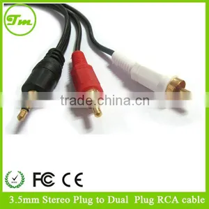 3.5mm Stereo Plug to Dual Male RCA Y Splitter Audio AV Cable thumbnail-1