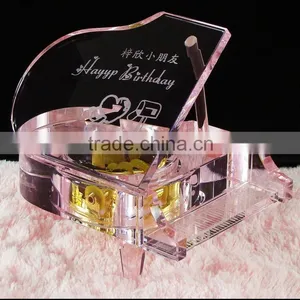 Hot Sale Fashional Clear Crystal Piano for Wedding Souvenirs thumbnail-1