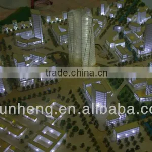 Scale 1/500 Urban Planning 3D Acrylic Building Model With Lighting thumbnail-1