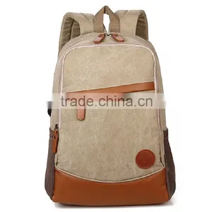 2015 Fashion Design Canvas Backpack Cotton High School Bags thumbnail-3