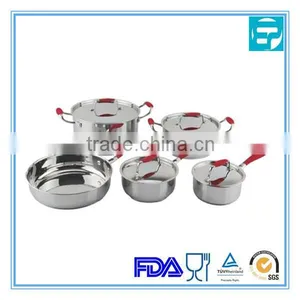 9Pcs Stainless Steel Cookware With Silicone Handle thumbnail-1
