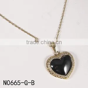 Wedding Accessories Gold Jewelry 18k Heart Shape Pendant Necklaces Costume Jewelry Set Dubai Gold Jewelry thumbnail-1