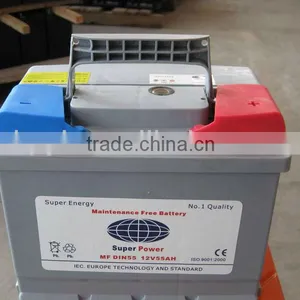 DIN55(12V/55AH) MF Auto Battery,EN Standard. thumbnail-1