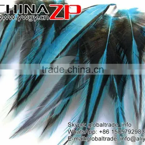 CHINAZP Good Quality Cheap Feather Size From 10cm to 15cm Dyed Blue Lace Medium Rooster Feathers for Wedding Decoration thumbnail-2