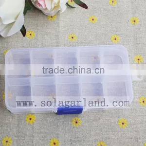 2.3*7.2*13.2CM Plastic 10 Slots Adjustable Jewelry Clear Storage Box Case Organizer Container thumbnail-3