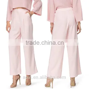 China Supplier Ltweight Plain Dyed Formal Wear Fashion Baggy Pants for Women thumbnail-1