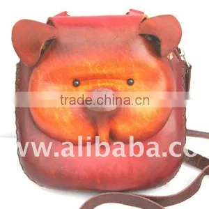 Handmade Leather Pig Bag thumbnail-1