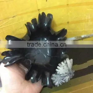 Beautiful Plum Blossom Obsidian Ashtray,natural Hand Carved Ashtray thumbnail-4