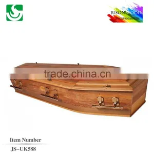 JS-UK588 Adult Solid Wooden Veneer Coffin thumbnail-1