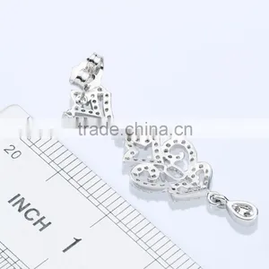 Bridal White Gold Plated Pendant Earring Inlaid Pure White Cubic Zirconia to India Snapdeal Flipkart thumbnail-3