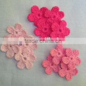 Crochet Pink Flowers Appliques,Embellishment,Cards,Mix,Multicolor thumbnail-1