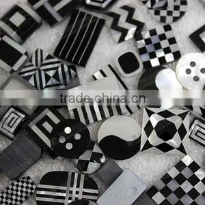 MOP+Black Onyx Mosaic,wholesale Gemstone Mosaic for Cuff Buttons thumbnail-1