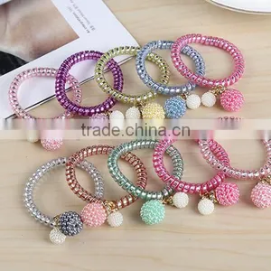 New Style Fine Elastic Hair Band With Ball thumbnail-3