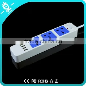 4 Usb 3-pin Plug Retractable Extension Pvc Multiple Power Socket With Switch thumbnail-5