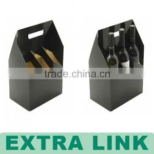 Factory Price Custom Design Black Carton Material 6 Bottle Carrier Wine Package thumbnail-1