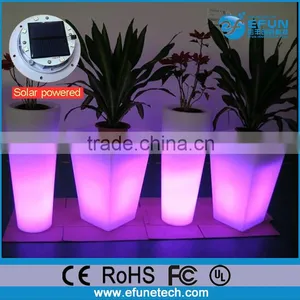New Products 2017 Remote Control RGB Color Changing Outdoor Led Illuminated Solar Lighted Flower Pots thumbnail-1