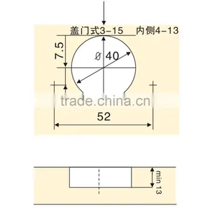 All Steel 93 Degree Concealed Inset Hinge 35mm Thick Door thumbnail-3