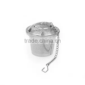 YS Factory Loose Leaf Tea Stainless Steel Strainer (Set of 2) With Tea Scoop and Drip Trays, Medium thumbnail-1