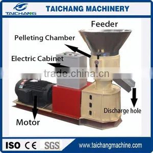 Flat Die Pellet Machine Small Pellet Mill for Animal Feeds Pellets thumbnail-1