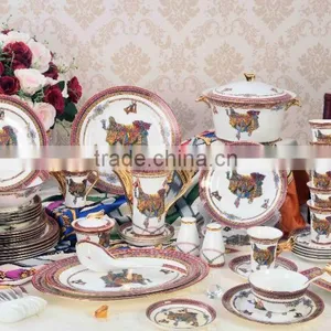 Bone China Dinner Ware Ceramic Bridge Piece Painting Dinnerware Set thumbnail-1