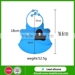 Wholesale Newest Design FDA/LFGB Food Grade Silicone Baby Bibs thumbnail-5
