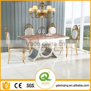 Simple Marble Latest Design of Stainless Steel Dining Table Dining Room Furniture Dining Table thumbnail-3