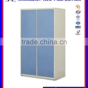 2 Shelf & 2 Hanger Metal Clothes Cabinet Hanger Cabinet Metal Clothes Storage Cabinet thumbnail-1