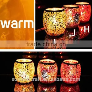 Modern Mini Colourful Glass Mosaic Candle Jar thumbnail-2
