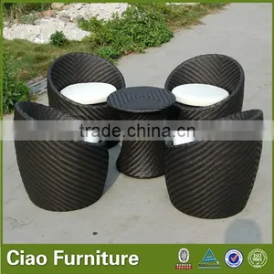 Funky Modern Outdoor Furnitue Rattan Coffee Table Set thumbnail-1