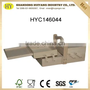 Natural High Quality Folding Wooden Sewing Tool Box thumbnail-1