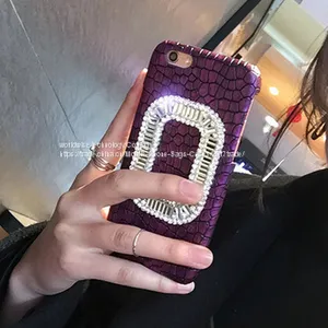Imitation PU Leather Hard Cell Phone Cover Case Shell Diamond Mobile Phone Cases for IPhone7/7Plus/6/6s/6plus/6splus thumbnail-3